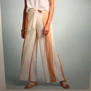 Anthropology stripped linen trouser